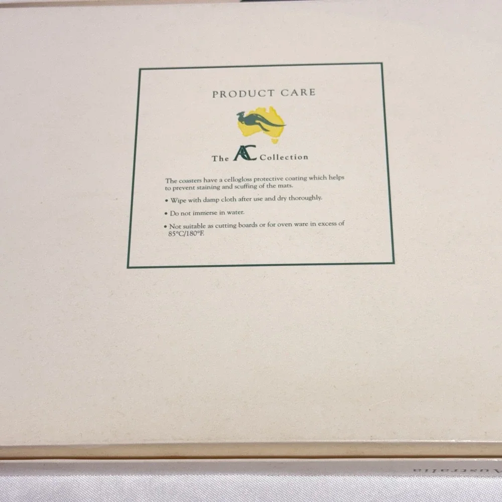 Vintage New Australian Collection (6) Corked Back Placemats Australian‎ Animals